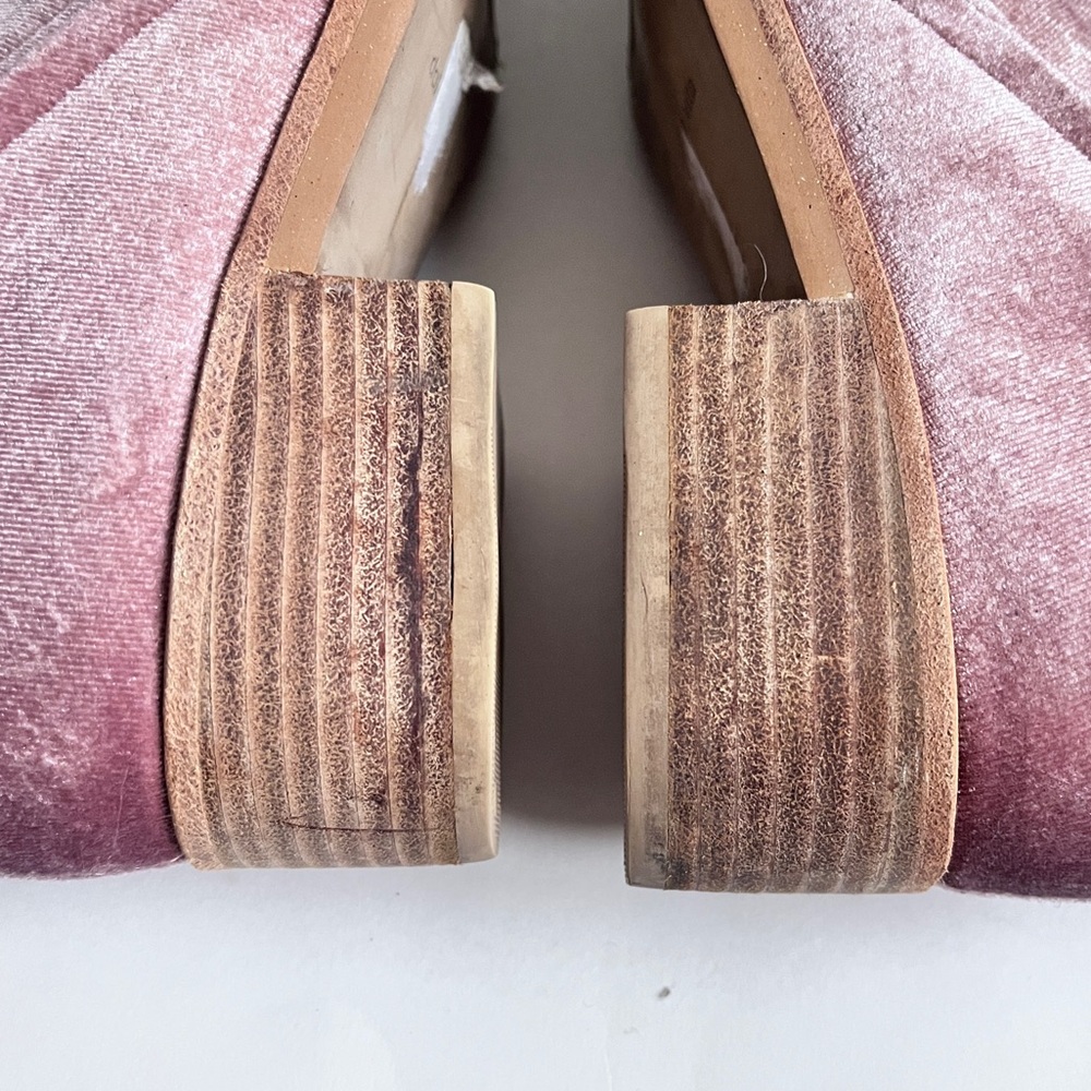 Dolce Vita Pink Velvet Ankle Boots Booties Size 8.5 - Picture 11 of 13